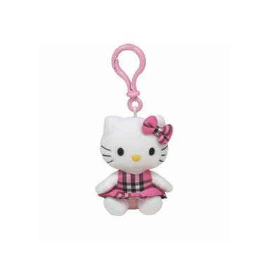 13cm Pink Hello Kitty Plush with Snap Hook