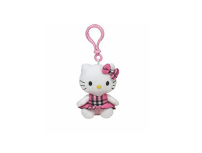 13cm Pink Hello Kitty Plush with Snap Hook