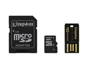 MICRO SD KINGSTON MULTIKIT 4GB con ADAPTADOR SD + USB CLASS 4 MB