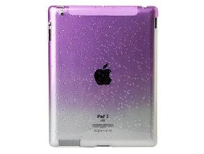 Durable Plastic Drop Design iPad 2 Open-face Case (Purple)