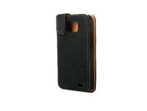 Custodia in pelle Flip per Samsung Galaxy S2/I9100 (Nero)