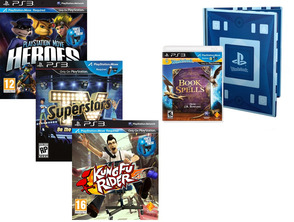 Playstation Move Pack PS3 (PS Move Heroes + Wonderbook + TV SuperStars + Kung Fu Rider)