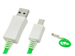 Acquista Visible Light Micro USB Data Transfer Charging Cable for Samsung/HTC/Nokia Verde Visible Light Micro USB Data Transfer Charging Cable for Samsung/HTC/Nokia Verde