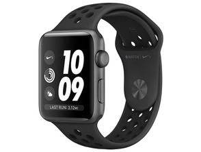 Apple Watch Nike Serie 3 38mm GPS Gris Espaciale con correa deportiva Negra MTF12QL/A