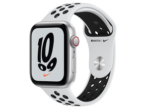 Apple Watch SE Nike GPS/Cellular 44mm Caja Aluminio Plata / Correa Deportiva Nike Platino Negro