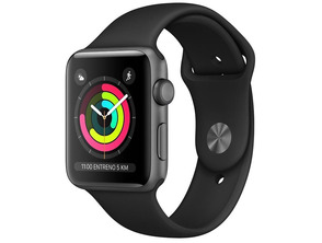 Apple Watch Series 3 38mm GPS Aluminio / Gris Espacial con correa deportiva Negra MTF02QL/A