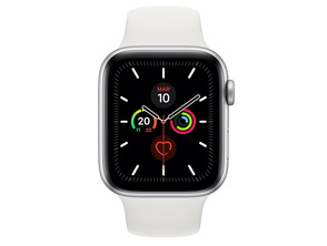 Apple Watch Series 5 40mm GPS Aluminio Plata con corredo blanca Sport MWV62TY/A