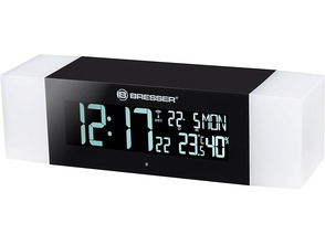 Bresser Radio FM con Despertador y Luz Negro