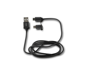 DATI DI CAVOLA E CARGE 2 IN 1 MICRO USB con NEGRO LIGHTN ADAPTADOR