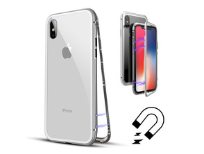 Acquista Custodia magnetica con vetro temperato iPhone X/XS Argento Custodia magnetica con vetro temperato iPhone X/XS Argento