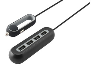 COCHE 4 USB KSIX 9.6A 1.5 METRO NEGRO