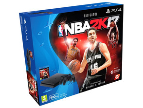 Playstation 4 Slim (500Gb) + NBA 2K17 + 2 maniglie Dual Shock V2
