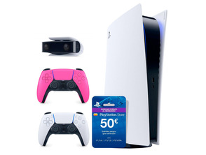 Acquista Playstation 5 Digitale + Dualsense Rosa + Telecamera PS5 + PSN 50€ Playstation 5 Digitale + Dualsense Rosa + Telecamera PS5 + PSN 50€