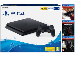 Acquista Consola PS4 Slim (500GB) Dio della Guerra III + Uncharted Legado Perdido + TLOU Remastered Consola PS4 Slim (500GB) Dio della Guerra III + Uncharted Legado Perdido + TLOU Remastered