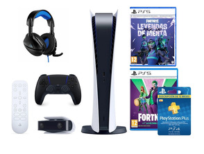 Acquista Consola PS5 Digital + Fortnite + 12 Meses PSN + Dualsense + Accesorios Consola PS5 Digital + Fortnite + 12 Meses PSN + Dualsense + Accesorios