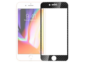 Cristal Templado Stampa 3D Fibra Carbonia iPhone 7 /iPhone 8 / iPhone SE 2020 Nero