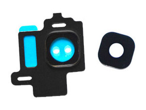 Rear Camera Lens Cover + Plastic Lens for Samsung Galaxy S8 Nero