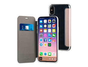 Caso Folio Rosa oro TPU trasparente iPhone X muvit