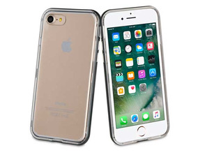 Acquista TPU Transparent Cover + 2 Bumpers (Black/Silver) iPhone 7 Muvit Life TPU Transparent Cover + 2 Bumpers (Black/Silver) iPhone 7 Muvit Life