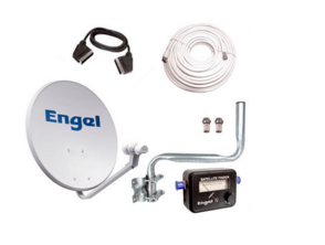 KIT SATELITE ANTENA 60CM + LNB + LOCALIZADOR + KIT INSTALAZIONE
