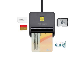 Acquista Lector DNI - E y Tarjetas Aisens ASCR-SN04CSD-BK USB - C Negro Lector DNI - E y Tarjetas Aisens ASCR-SN04CSD-BK USB - C Negro