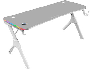 Mesa Gaming Mars Gaming MGD140RGB 140 cm Blanca