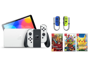 Acquista Nintendo Switch OLED (Blanca) + 3 Juegos + Joy Con Set (Azul/Amarillo) Nintendo Switch OLED (Blanca) + 3 Juegos + Joy Con Set (Azul/Amarillo)