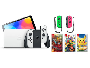 Acquista Nintendo Switch OLED (Blanca) + 3 Juegos + Joy Con Set (Verde / Rosa) Nintendo Switch OLED (Blanca) + 3 Juegos + Joy Con Set (Verde / Rosa)