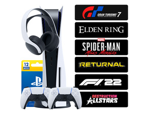Acquista Playstation 5 (1TB) + 2 Mandos + Headset + 6 Juegos + 12 Mesi PSN Playstation 5 (1TB) + 2 Mandos + Headset + 6 Juegos + 12 Mesi PSN
