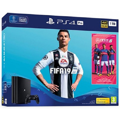 PS4 1tb Pro Black + Console Fifa 19