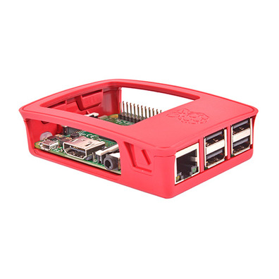 RASPBERGHI Scatola per Raspberry Officer Pi 3, Rosso, Bianco