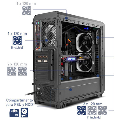 NOX Hummer ZS USB Tower 3.0 Nero