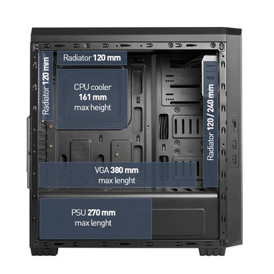 NOX Hummer ZS USB Tower 3.0 Nero