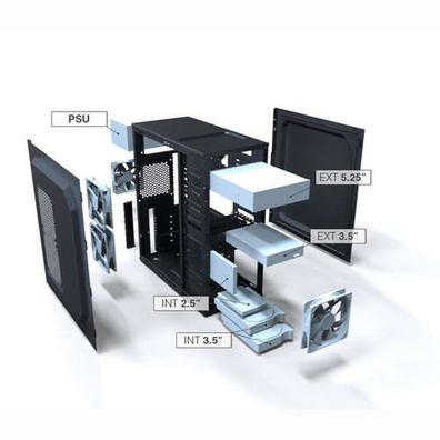 NOX CARTON ATX TITAN. SEMITURE. Senza. USB 3.0. NEGRO