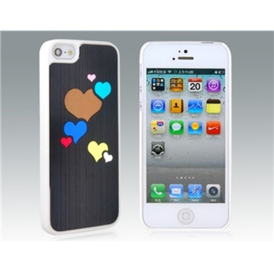 Custodia protettora Cuori iPhone 5 Nera