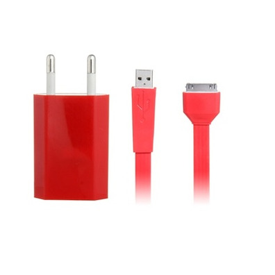 Caricatore Flat Cable per iPhone (Rosso)