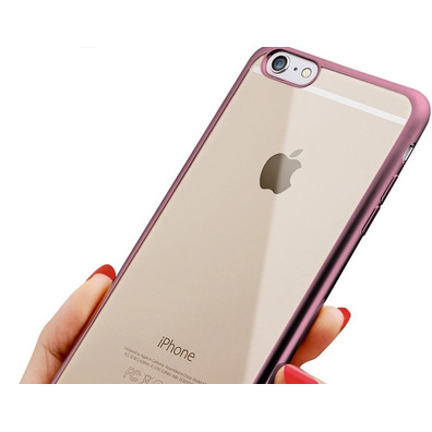 Soft case Clear-Pink Bling Apple iPhone 6/6S Muvit