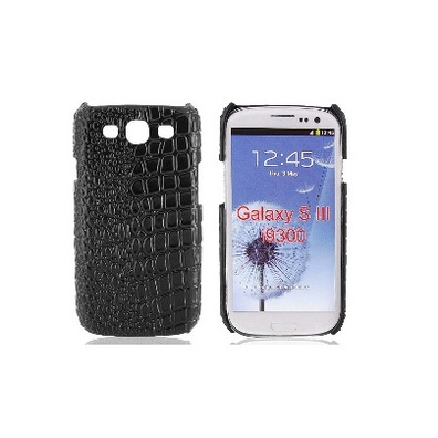 Case for Samsung S III i9300 (Crocodile Skin Black)