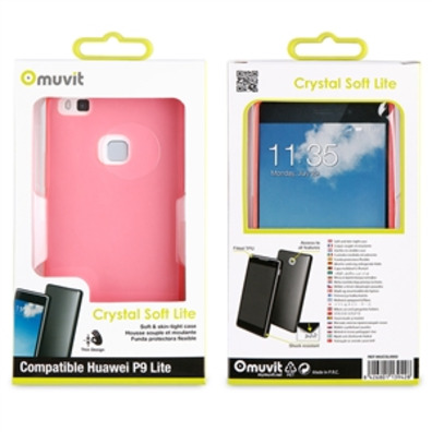 Caso cristallo morbido Lite Rosa Ultrafina Huawei P9 Lite muvit