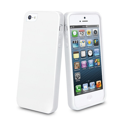 Soft skin per iPhone 5 Muvit Bianco