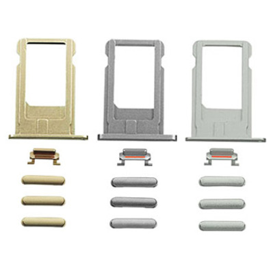 SIM Card Tray and Side Buttons Set for iPhone 6 Plus Argento