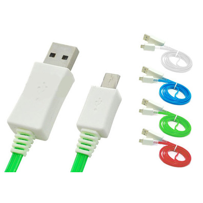 Visible Light Micro USB Data Transfer Charging Cable for Samsung/HTC/Nokia Bianco