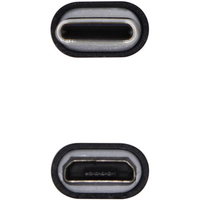 Adaptador USB C 2,0 a Micro USB - B Aisens Negro