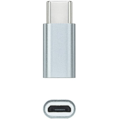 Adaptador USB - C a Micro USB Nanocable Gris
