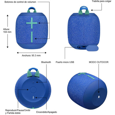 Altavoz con Bluetooth Logitech Ultimate Orecchie WonderBoom 2 1,0 Azul