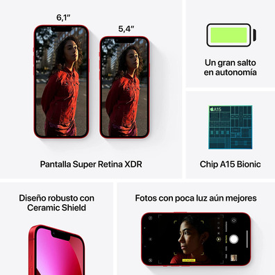 Smartphone Apple iPhone 13256,GB 5G MLQ93QL/A Rojo