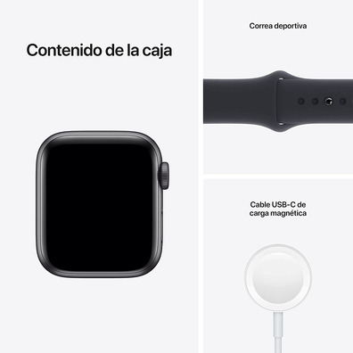 Apple Watch SE 2021 GPS 40 mm Caja de Aluminio Gris espaciale / Correa Deportiva Negro Medianoche