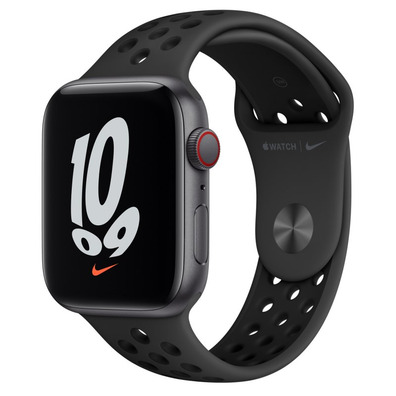 Apple Watch SE Nike 2021 GPS/Cellular 44 mm Gris Espaciale / Correa Deportiva Nike Antracita Negro