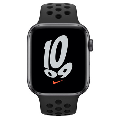 Apple Watch SE Nike GPS 44mm Caja Aluminio Gris Espaciale / Correa Deportiva Nike Antracita Negro