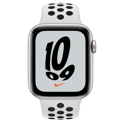 Apple Watch SE Nike GPS/Cellular 44mm Caja Aluminio Plata / Correa Deportiva Nike Platino Negro